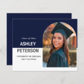 Papier Budget Marine Arch Photo Graduation Invitation (Devant / Derrière)