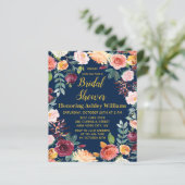 Papier Budget Marine Automne Floral Bridal Douche Invitat (Debout devant)