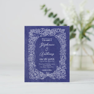 Papier Budget Marine Bleu Blanc Floral Faire-part de mari