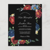 Papier Budget Marine bleu Bourgogne rouge Faire-part de m (Devant)