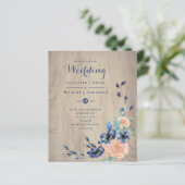 Papier Budget Marine Bleu et Mariage de corail Woodland (Debout devant)