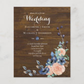 Papier Budget Marine Bleu et Mariage de corail Woodland (Devant)