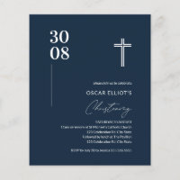 Budget Marine Bleu Minimaliste Garçon Christening