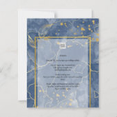 Papier BUDGET Marine Bleu Or Encre Mariage Abstrait Invit (Dos)