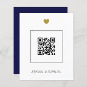 Papier Budget Marine bleu QR Code Tout en un Mariage (Devant / Derrière)