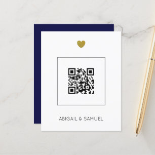 Papier Budget Marine bleu QR Code Tout en un Mariage