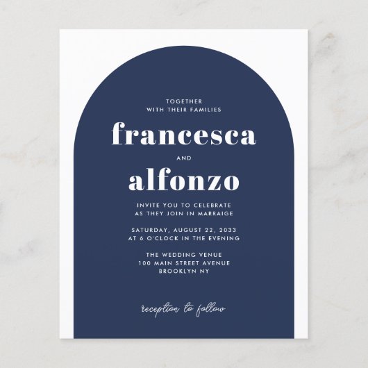 Papier Budget Marine Bleu RSVP QR Code Retro Photo Mariag (Devant)