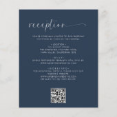 Papier Budget Marine Bleu Tout en un Mariage QR Code (Dos)