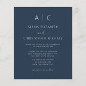 Papier Budget Marine Bleu Tout en un Mariage QR Code (Devant)