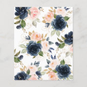 Papier Budget Marine Blue & Blush Couples Showinvite (Dos)