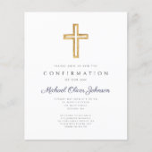 Papier Budget Marine Blue Boy Confirmation Invitation (Devant)