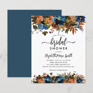 Papier Budget Marine Blue Brown Floral Automne Fête des m