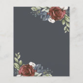 Papier Budget Marine Blue Dark Moody Floral Mariage Circu (Dos)