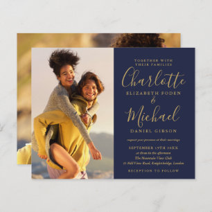 Papier Budget Marine Blue Et Gold Photo Faire-part de mar