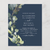 Papier Budget Marine Blue Eucalyptus Invitations de maria (Devant)