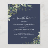 Papier Budget Marine Blue Eucalyptus Mariage Enregistrer  (Devant)
