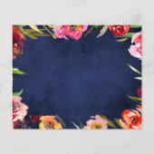 Papier Budget Marine Blue Floral Moving Faire-part (Dos)