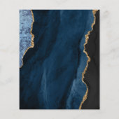 Papier Budget Marine Blue Gold Agate Script Mariage Invit (Dos)