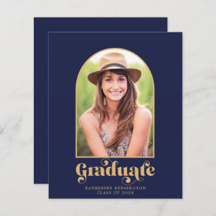 Papier Budget Marine Blue Gold Arch Photo Party Graduatio