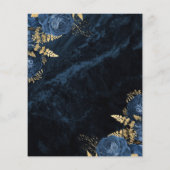 Papier Budget Marine Blue Gold Floral Wedding Enregistrer (Dos)