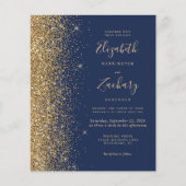 Papier Budget Marine Blue Gold Parties scintillant Faire- (Devant)