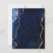 Papier Budget Marine Blue Rose Gold Agate 50e anniversair (Dos)