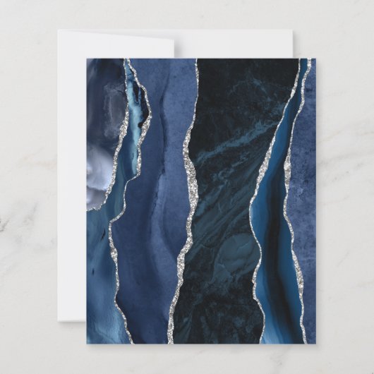 Papier Budget Marine Blue Silver Agate Mariage de calligr (Dos)