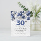 Papier Budget Marine Blue Silver Balloon Parties scintill (Debout devant)