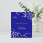 Papier Budget Marine Blue Silver Faire-part de mariage (Debout devant)