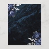 Papier Budget Marine Blue Silver Floral Wedding Invitatio (Dos)