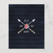 Papier Budget Marine Blush Floral Antler Faire-part de ma (Dos)