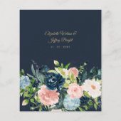 Papier Budget Marine Blush Floral Arc Faire-part de maria (Dos)
