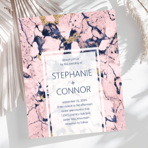 Papier Budget Marine Blush Gold Marble Faire-part de mari