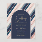 Papier BUDGET Marine Blush Rose Rose Gold Wedding INVITE (Devant)