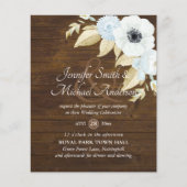 Papier Budget Marine Bue White Anemone Mariage Invitation (Devant)