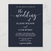 Papier Budget Marine Calligraphie Faire-part de mariage m (Devant)