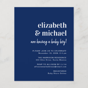 Papier Budget Marine Couples Baby Boy Shower Invitation