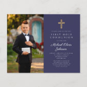 Papier Budget Marine Croix Bleue Photo Boy First Communio (Devant)