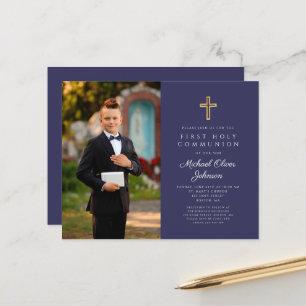 Papier Budget Marine Croix Bleue Photo Boy First Communio