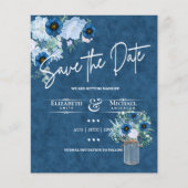 Papier Budget Marine Dusty Blue Floral Rustic Mariage (Devant)