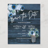Papier Budget Marine Dusty Blue Floral Rustic Mariage (Devant)