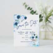 Papier Budget Marine Dusty Blue Floral Rustic Mariage (Debout devant)