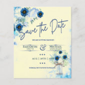 Papier Budget Marine Dusty Blue Floral Rustic Mariage (Devant)