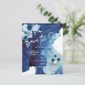 Papier Budget Marine Dusty Blue Floral Rustic Mariage (Debout devant)