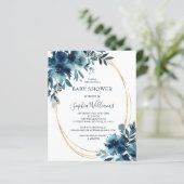 Papier Budget Marine Flowers & Gold Baby shower Invitatio (Debout devant)