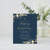 Papier Budget Marine Gold Eucalyptus Christening Invitati (Debout devant)
