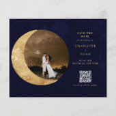 Papier BUDGET Marine Gold Moon Stars Photo QR Code Mariag (Dos)