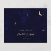 Papier BUDGET Marine Gold Moon Stars Photo QR Code Mariag (Devant)