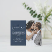 Papier Budget Marine Mariage bleu Merci photo (Debout devant)