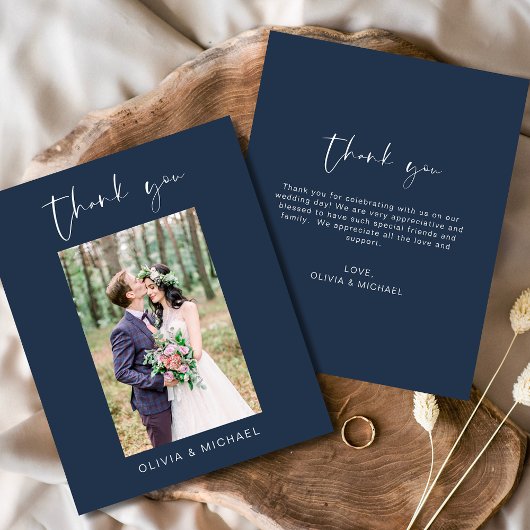 Papier Budget Marine Mariage bleu Merci photo